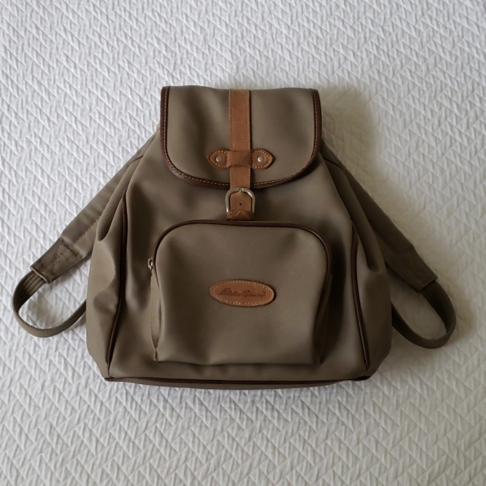 GUC Eddie Bauer Leather Backpack Taupe